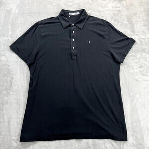 Criquet Top-Shelf Range Polo Shirt Men's XXL Slim Fit Black Pima Cotton